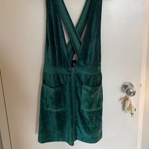 Moon River Green Velour Dress